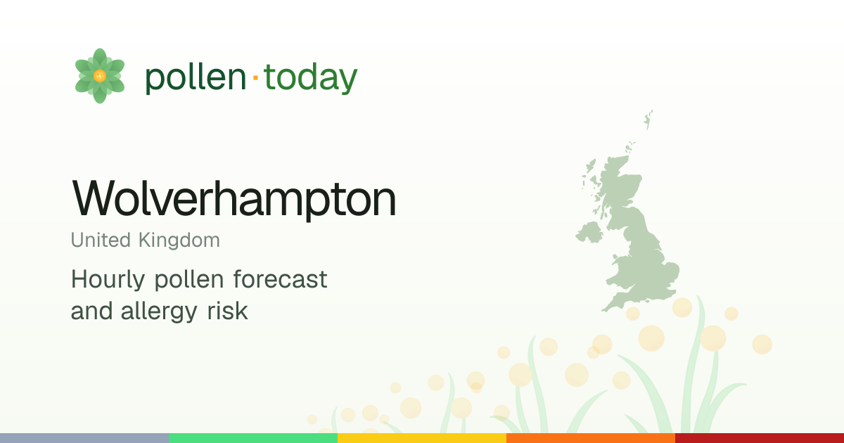 Pollen Forecast in Wolverhampton Today — Pollen Levels & Allergy Risk